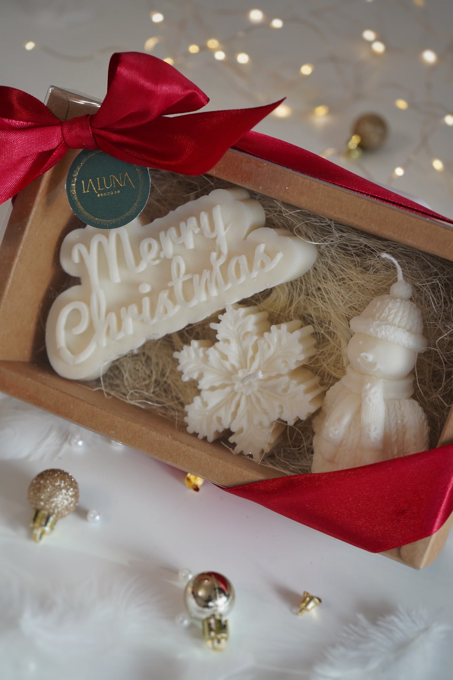 Set Cadou Crăciun Merry - trei lumanari decorative parfumate