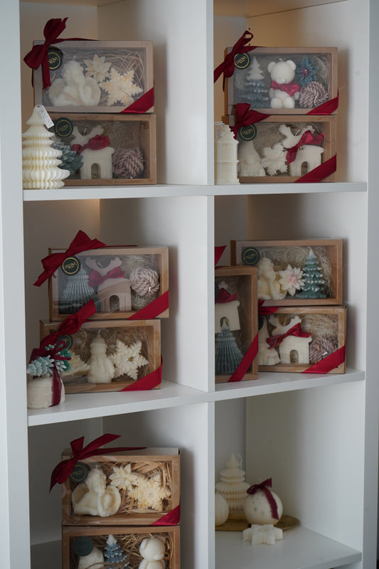 Set cadou 3 lumânări parfumate - modele diferite (Crăciun & Secret Santa)