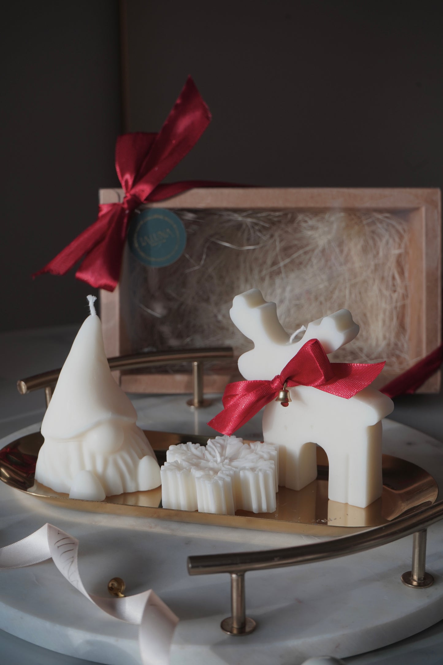 Set Cadou Crăciun Merry - trei lumanari decorative parfumate