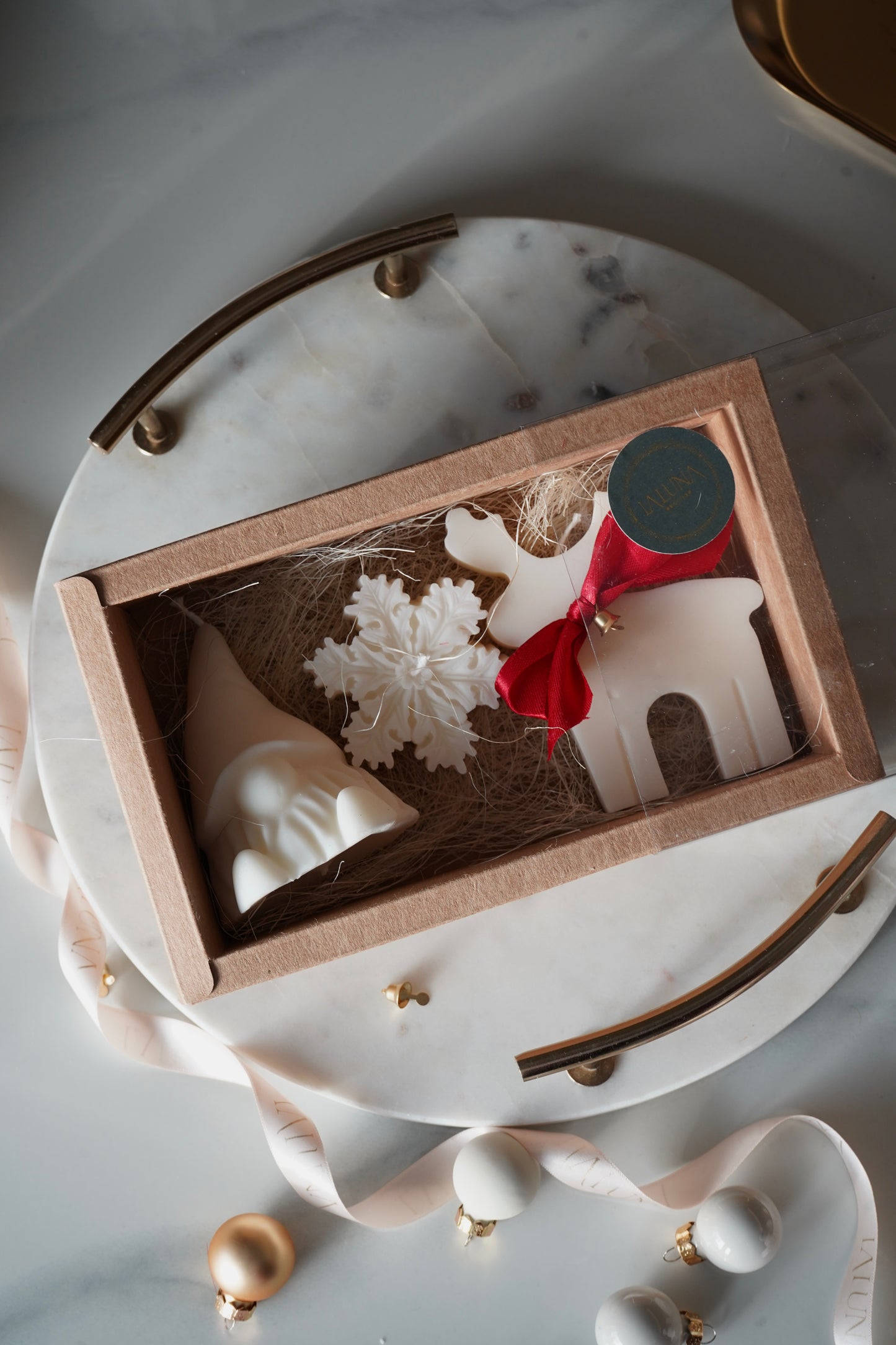 Set Cadou Crăciun Merry - trei lumanari decorative parfumate