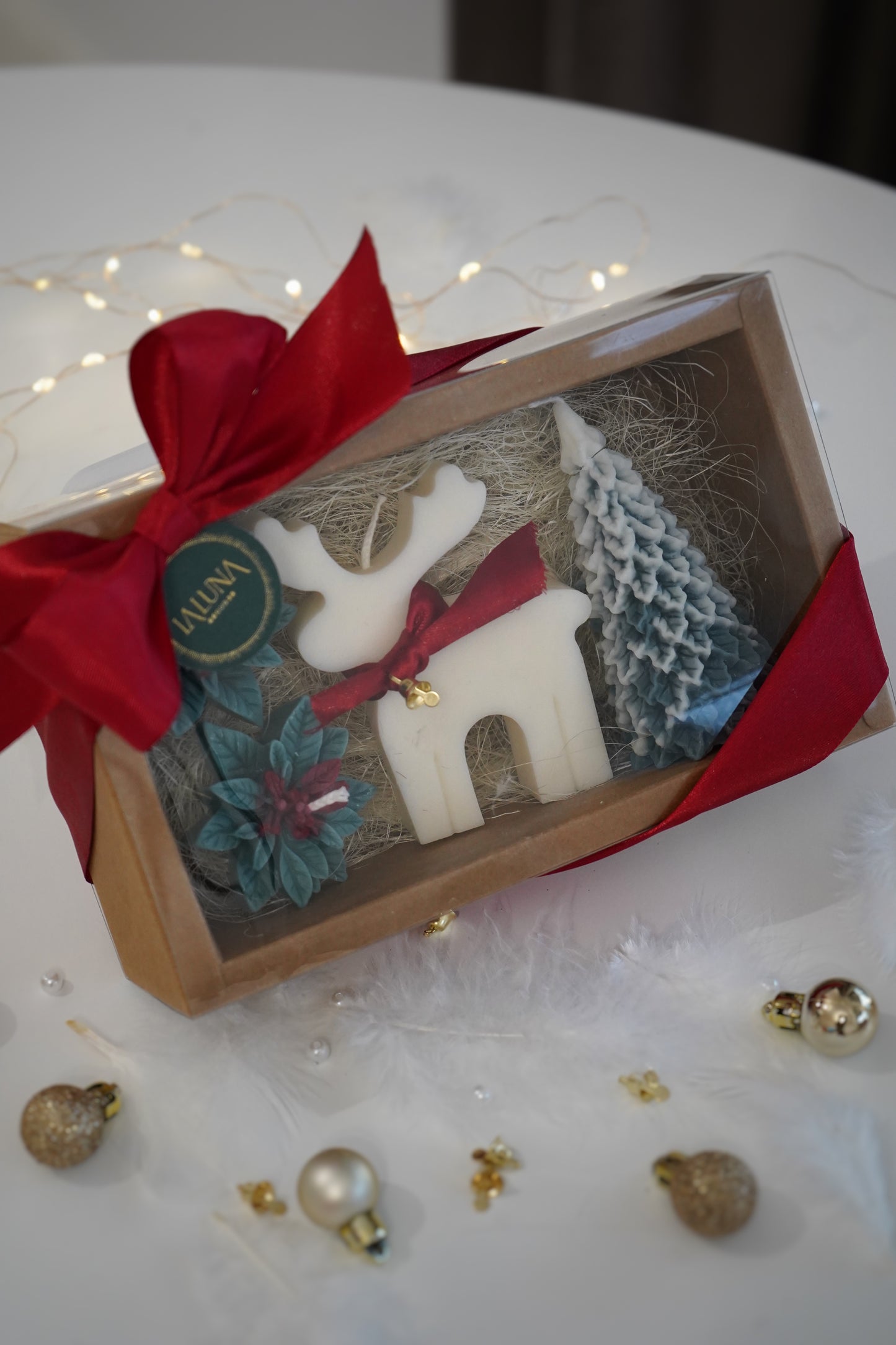 Set Cadou Crăciun - trei lumânări decorative parfumate