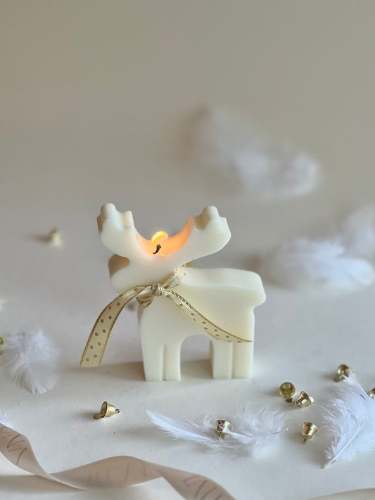 Reindeer - Lumânare decorativă Ren, cadou Crăciun Secret Santa, parfum Gingerbread