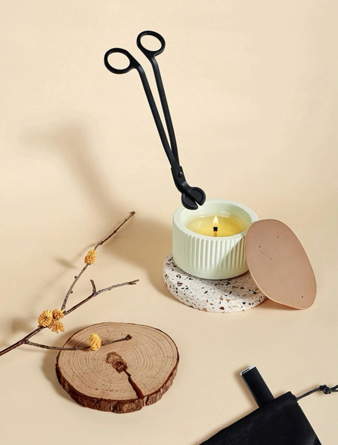 Accesoriu de scurtat fitilul la lumanari elegante, ideal pentru lumanari parfumate