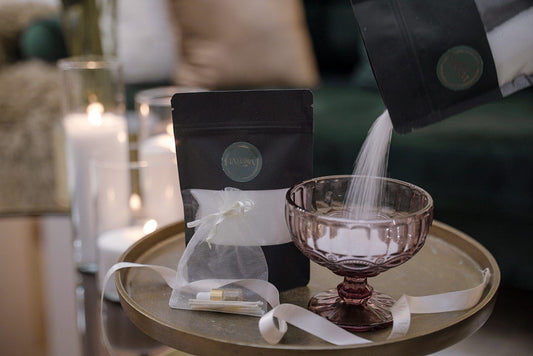 PearlCandle Set de lumânare pudră perlată in recipient