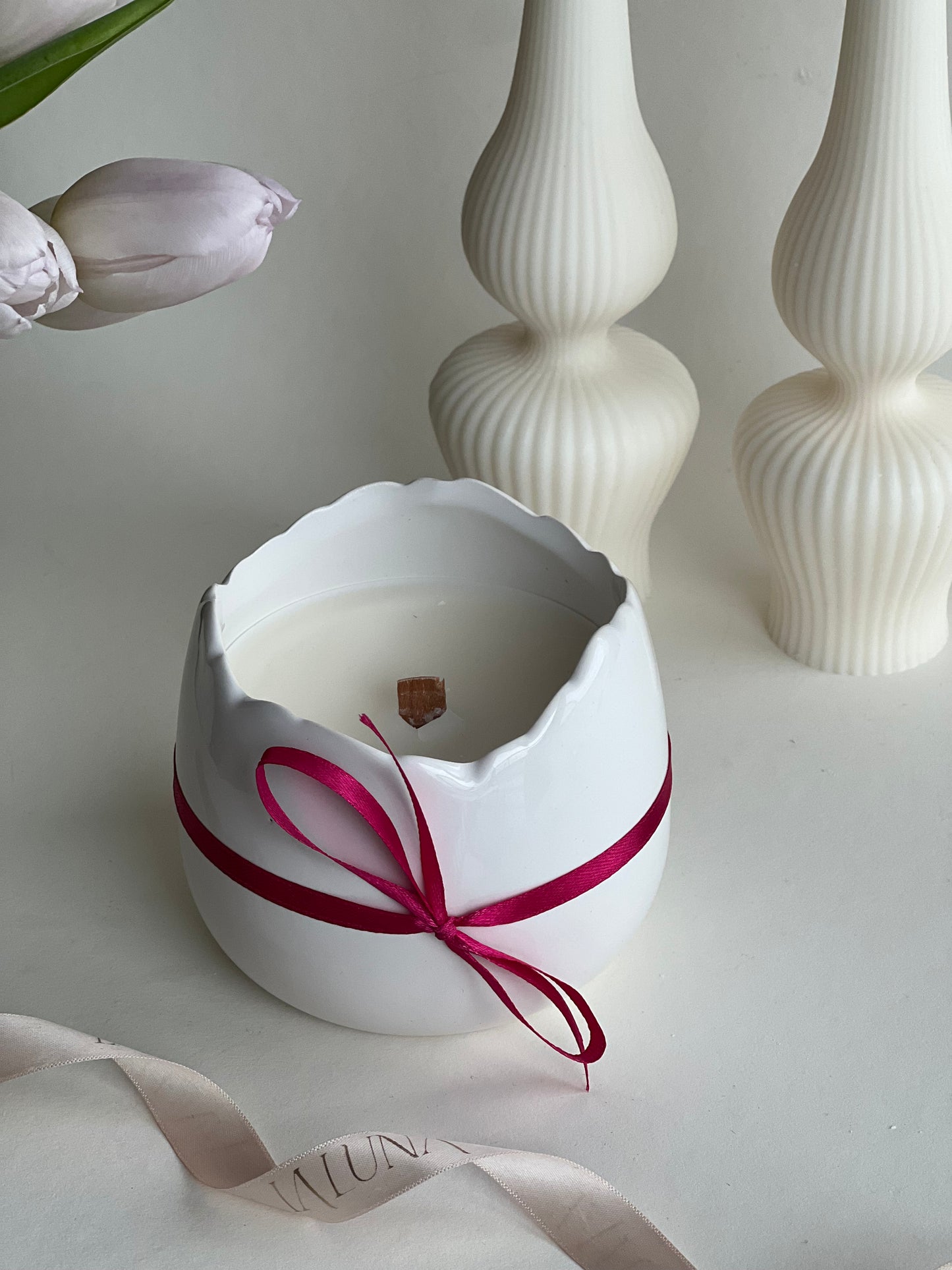 Lumânare Parfum Vanilie in recipient forma ou Paste