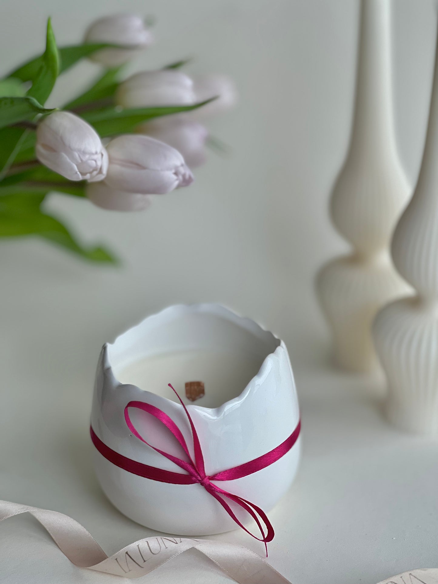 Lumânare Parfum Vanilie in recipient forma ou Paste