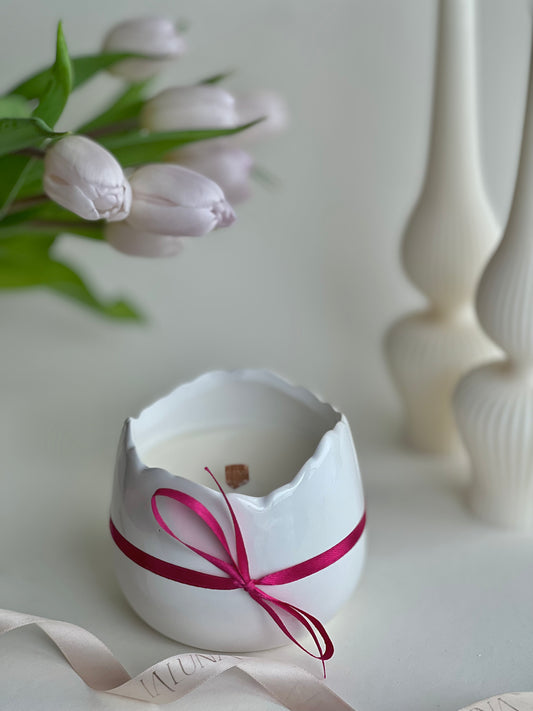 Lumânare Parfum Vanilie in recipient forma ou Paste